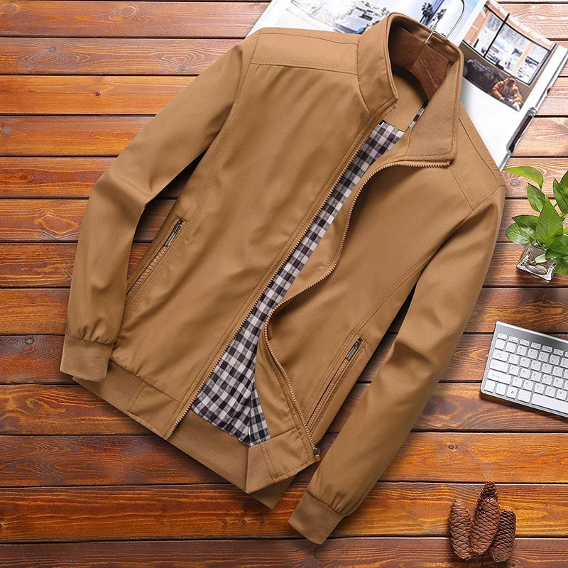 Noah | Veste Homme Maille Bomber Coupe Classique Fermeture Éclair - Bleu