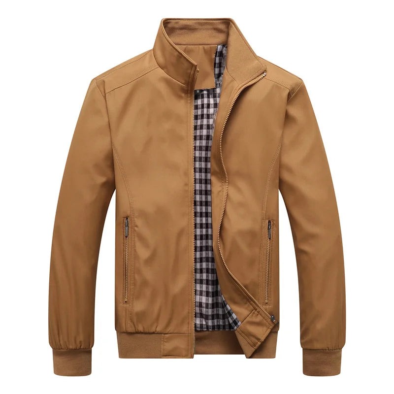 Noah | Veste Homme Maille Bomber Coupe Classique Fermeture Éclair - Kaki