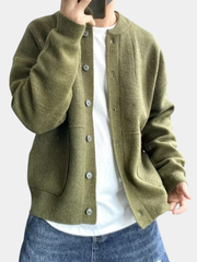 Raphael | Cardigan Pour Homme Coupe Ample Boutons Devant Épuré - Vert