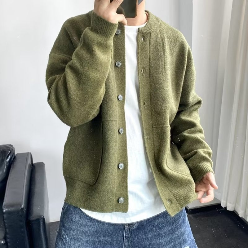 Raphael | Cardigan Pour Homme Coupe Ample Boutons Devant Épuré - Vert