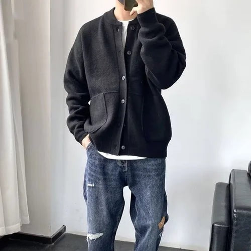 Raphael | Cardigan Pour Homme Coupe Ample Boutons Devant Épuré - Vert