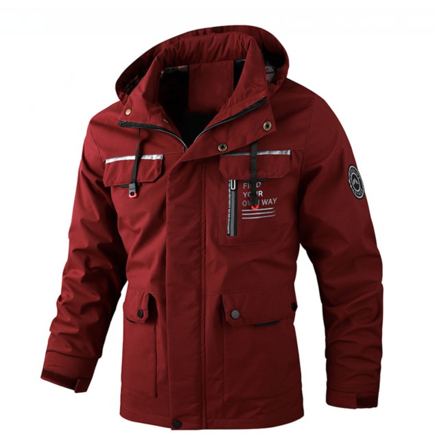 Raphael | Veste de Pluie Homme Légère Imperméable Coupe Décontractée - Bordeaux