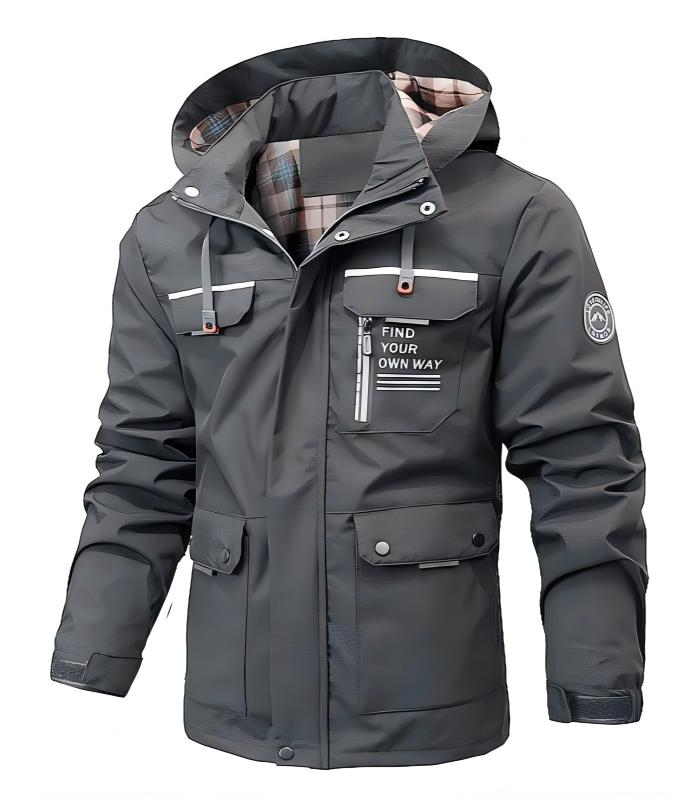 Raphael | Veste de Pluie Homme Légère Imperméable Coupe Décontractée - Gris