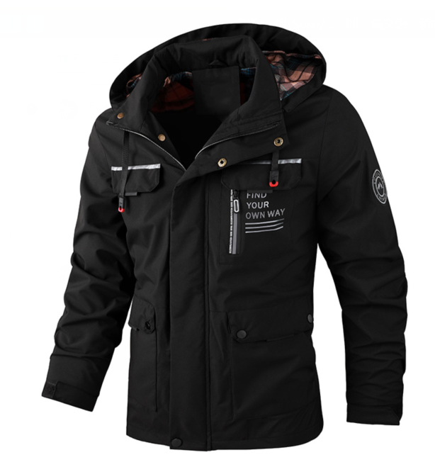 Raphael | Veste de Pluie Homme Légère Imperméable Coupe Décontractée - Noir