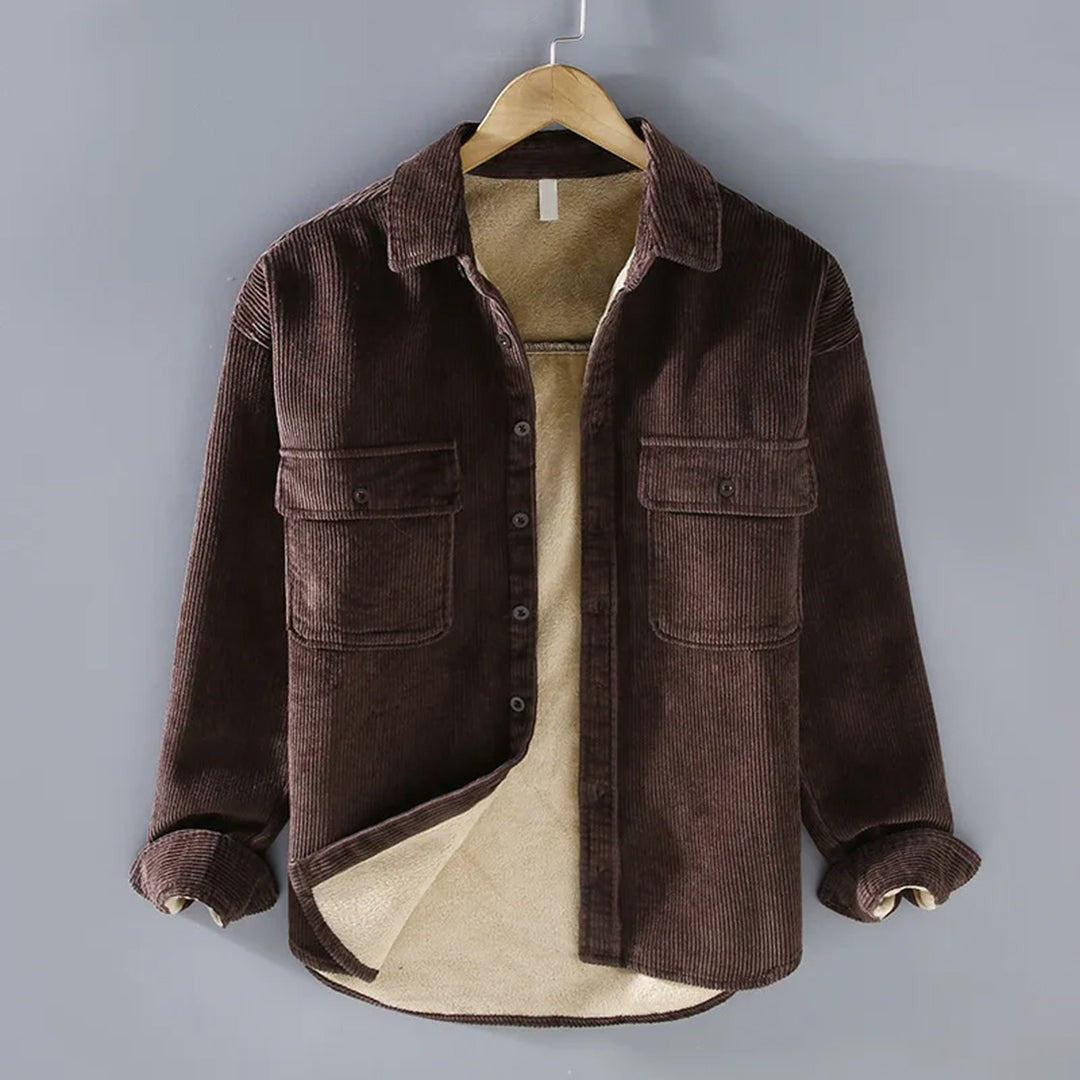Raphael | Veste Homme Velours Côtelé Boutonnage Coupe Décontractée - Marron