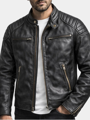 Raphael | Veste Moto pour Homme Renforcée Épaulettes Fermetures Éclair - Unique
