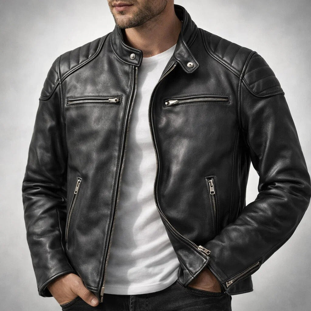 Raphael | Veste Moto pour Homme Renforcée Épaulettes Fermetures Éclair - Unique