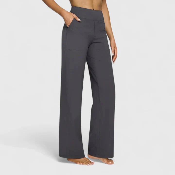 Roos | Dames Ruimvallende Loungebroek met Elastische Taille - Grijs