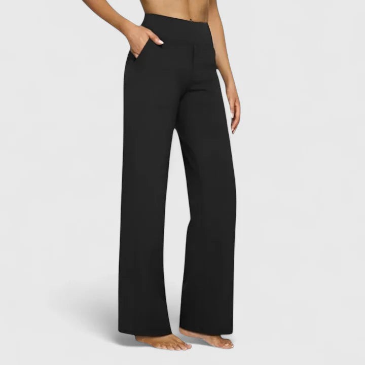 Roos | Dames Ruimvallende Loungebroek met Elastische Taille - Taupe
