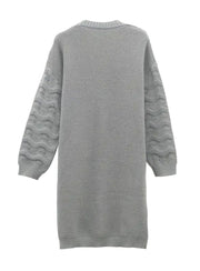 Rose | Cardigan Femme Long Coupe Ample Motif Texturé Ouvert - Unique