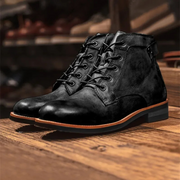Sacha | Bottines Homme Lacées à Tige Courte Confort Décontracté - Noir
