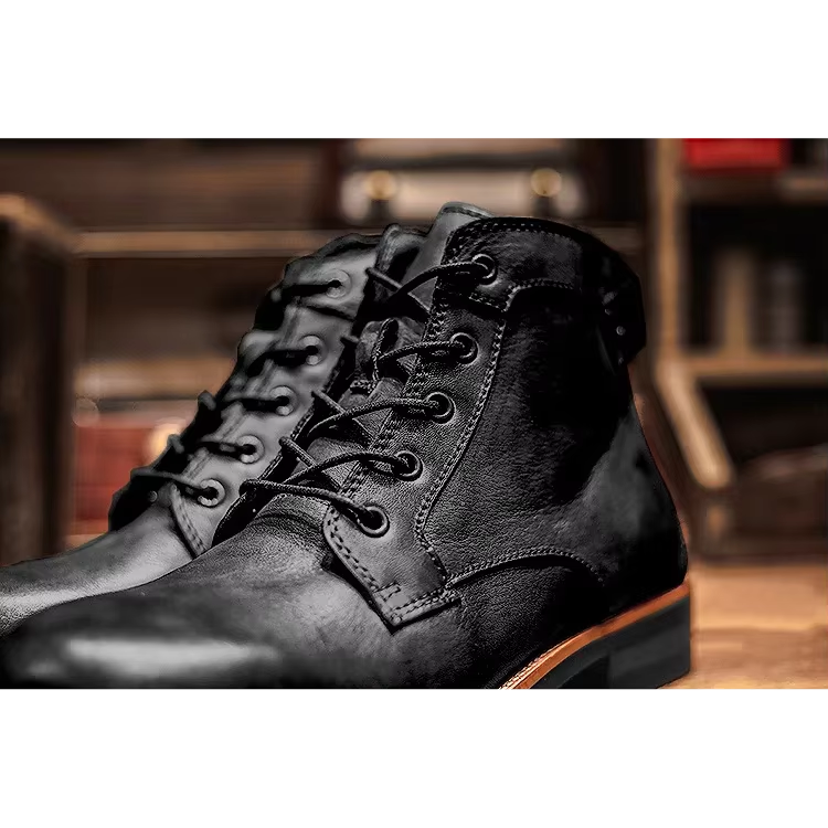 Sacha | Bottines Homme Lacées à Tige Courte Confort Décontracté - Noir