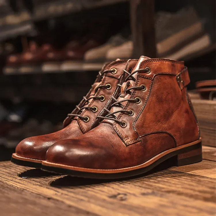 Sacha | Bottines Homme Lacées à Tige Courte Confort Décontracté - Noir