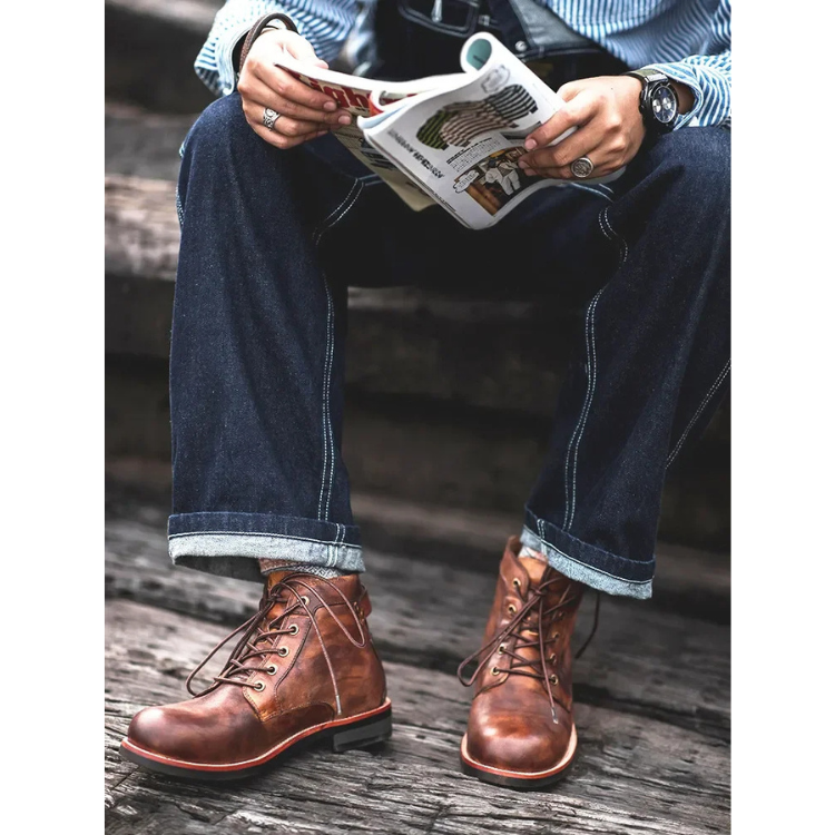 Sacha | Bottines Homme Lacées à Tige Courte Confort Décontracté - Noir