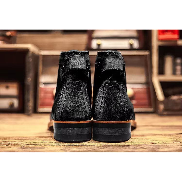 Sacha | Bottines Homme Lacées à Tige Courte Confort Décontracté - Noir
