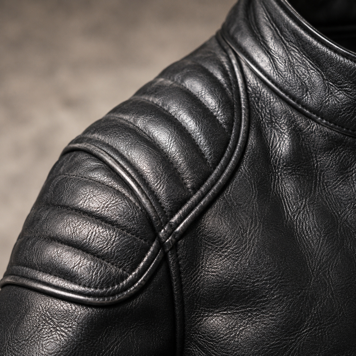 Sacha | Pour Homme Veste Motard Épaulettes Renforcées Fermetures Éclair Métalliques - Unique