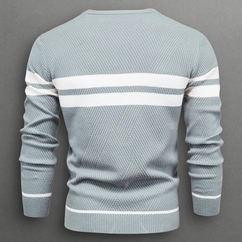 Sacha | Pull pour Femme Rayé Horizontal Col Rond Maille Douce - Turquoise