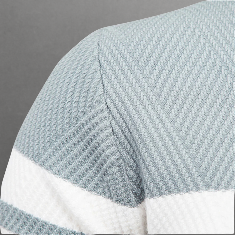 Sacha | Pull pour Femme Rayé Horizontal Col Rond Maille Douce - Turquoise