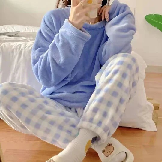 Sacha | Pyjama Femme Coupe Ample Tissu Léger Design Féminin - Bleu