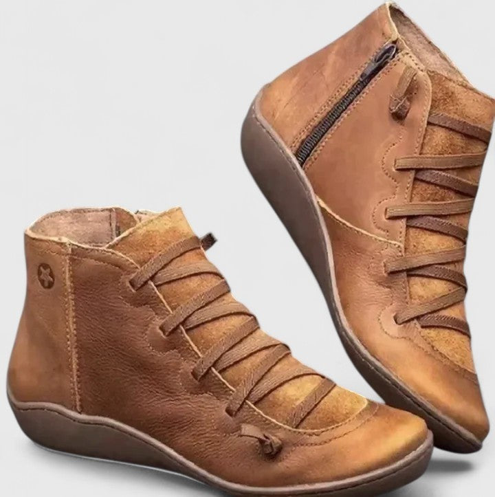 Sarah | Bottes Orthopédiques pour Femme Soutien Voûte Plantaire Confort - Marron