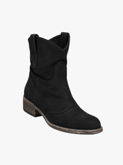 Sarah | Bottines Femme Talon Bloqué Zippé Latéral Semelle Rembourrée - Noir