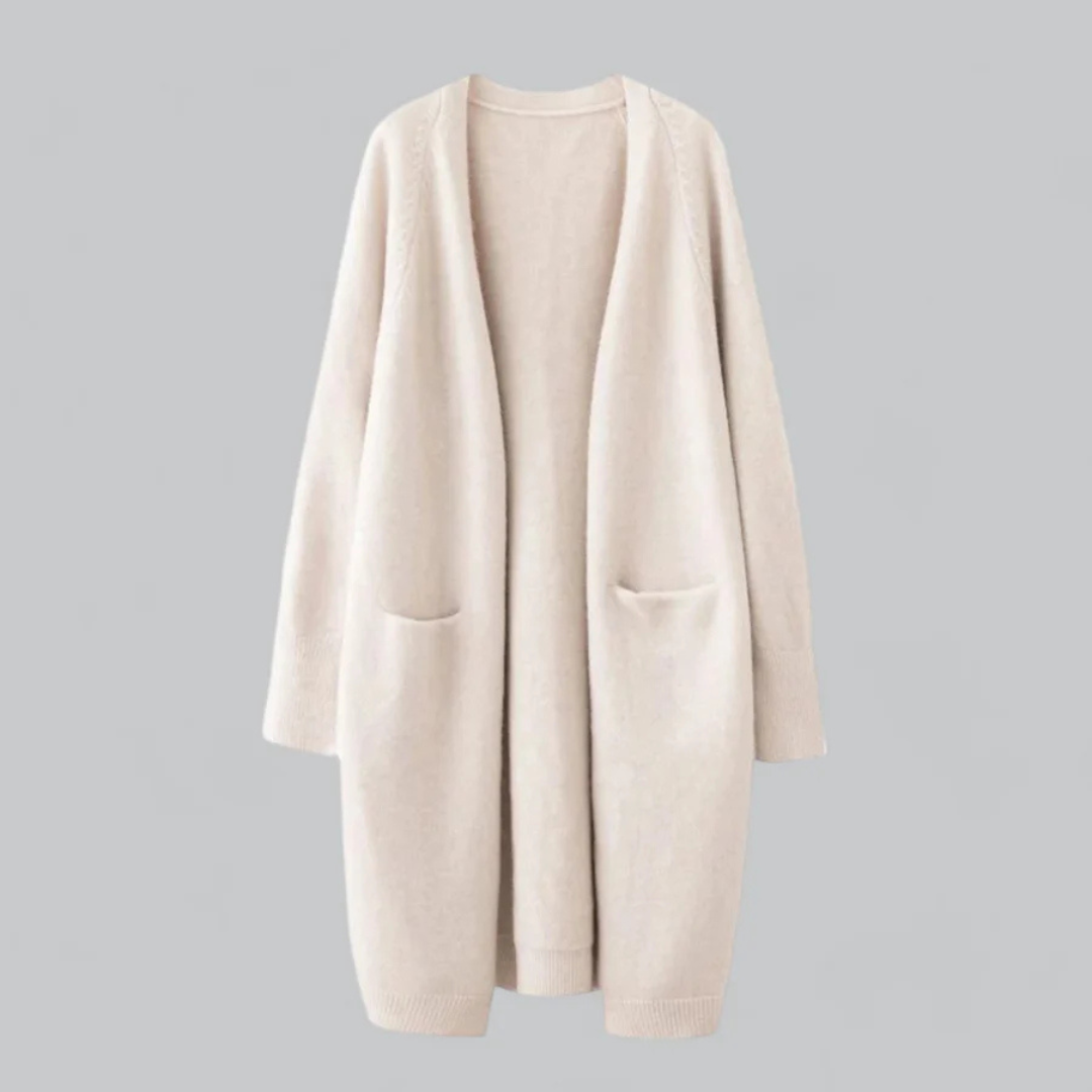 Sarah | Cardigan pour Femme Coupe Décontractée Front Ouvert Tricot Chaud - Kaki