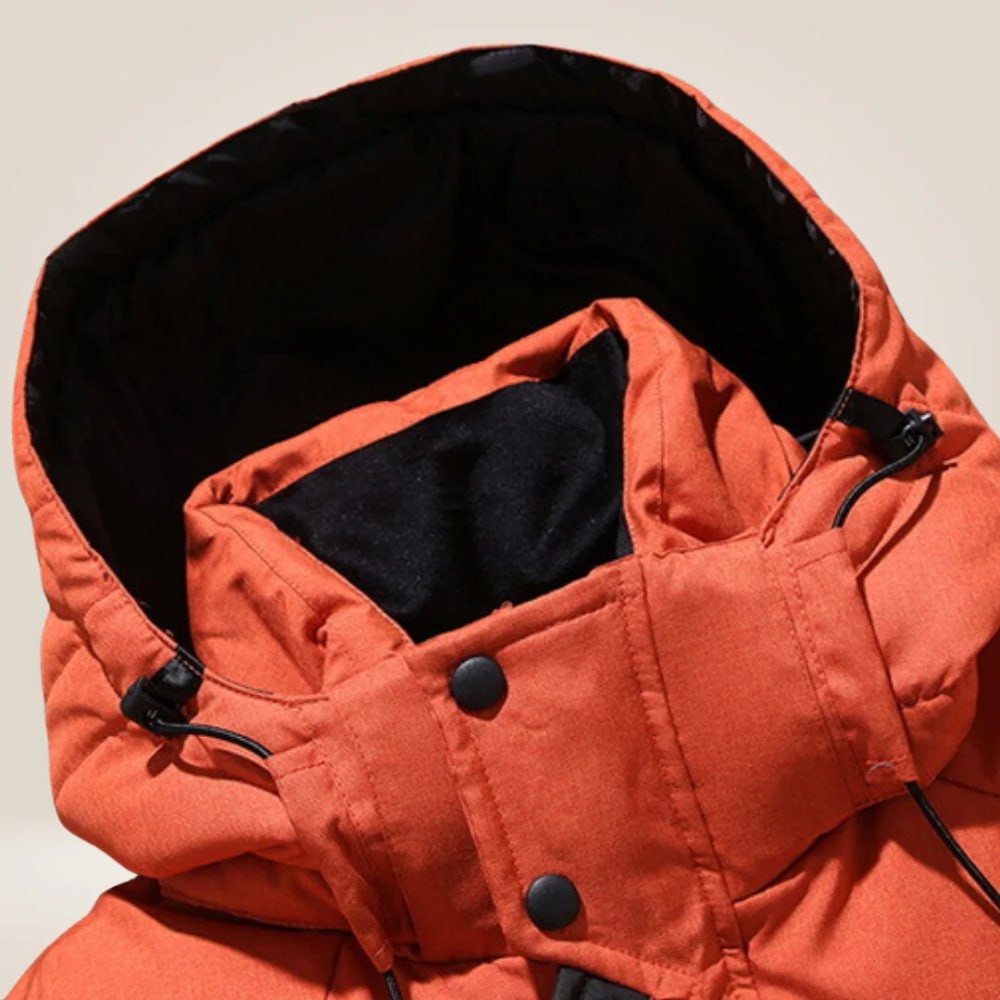 Theo | Dames Veste d'Hiver Déperlante Capuche Amovible Duvet - Bleu