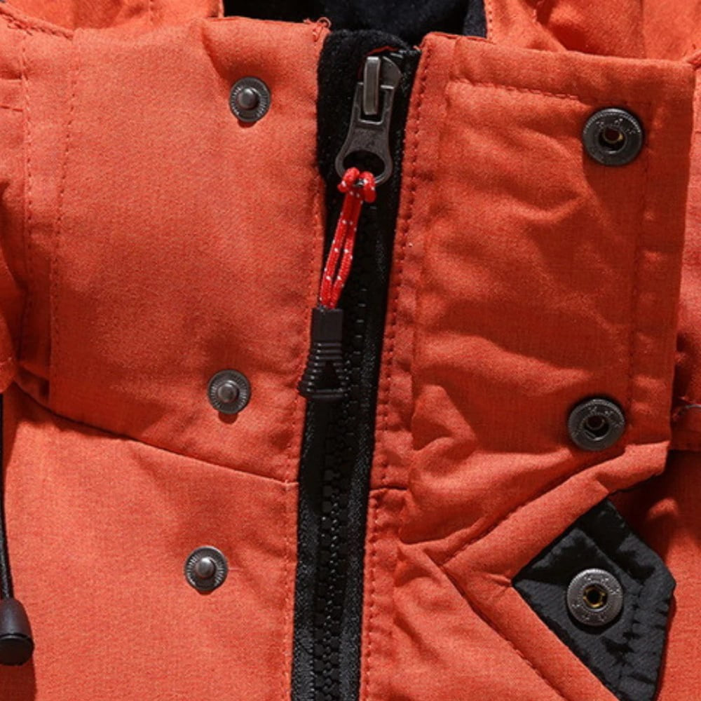 Theo | Dames Veste d'Hiver Déperlante Capuche Amovible Duvet - Bleu
