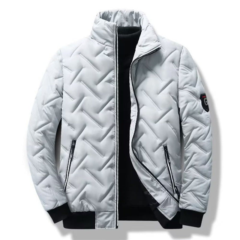 Theo | Doudoune Homme Matelassée Col Montant Poches Zippées Coupe Décontractée - Gris