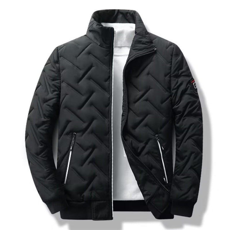 Theo | Doudoune Homme Matelassée Col Montant Poches Zippées Coupe Décontractée - Noir