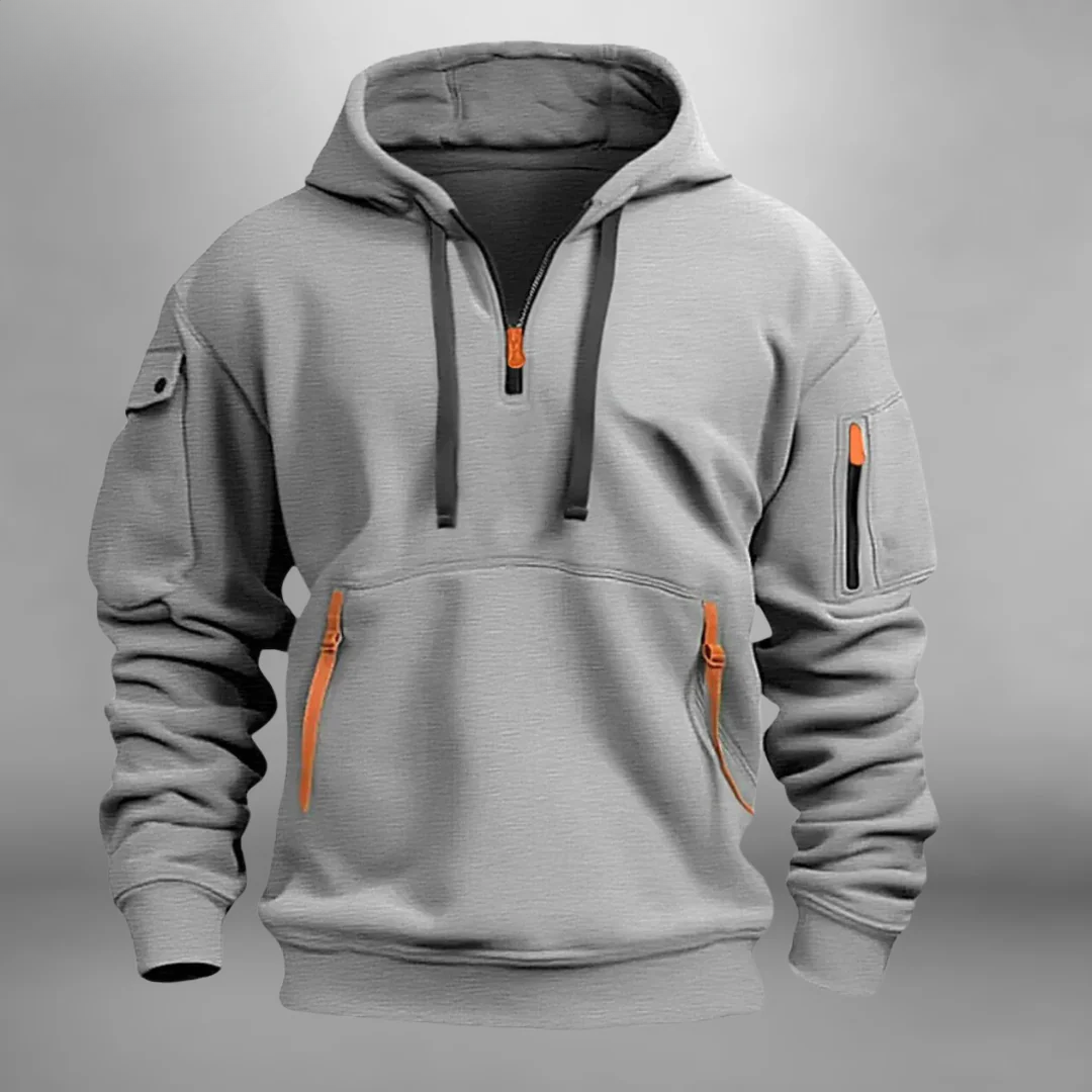 Tom | Pour Homme Sweat à Capuche Coupe Décontractée Poches Fonctionnelles - Gris