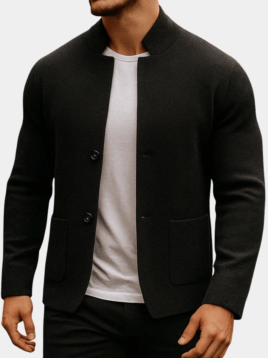 Tom | Veste Homme Matelassée Col Montant Fermeture Deux Boutons - Gris