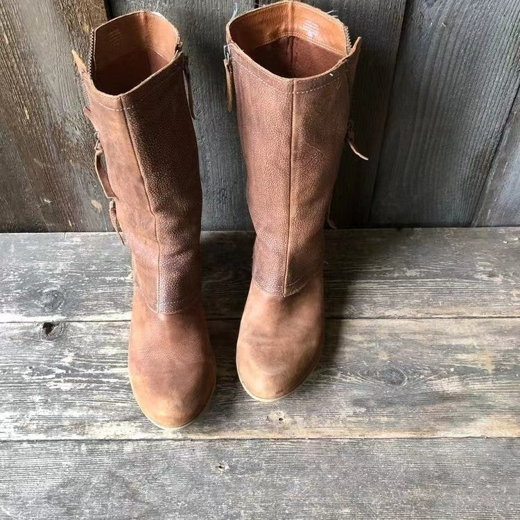 Victor | Bottes Femme simili-cuir Résistant Semelle Antidérapante Confortables - Unique