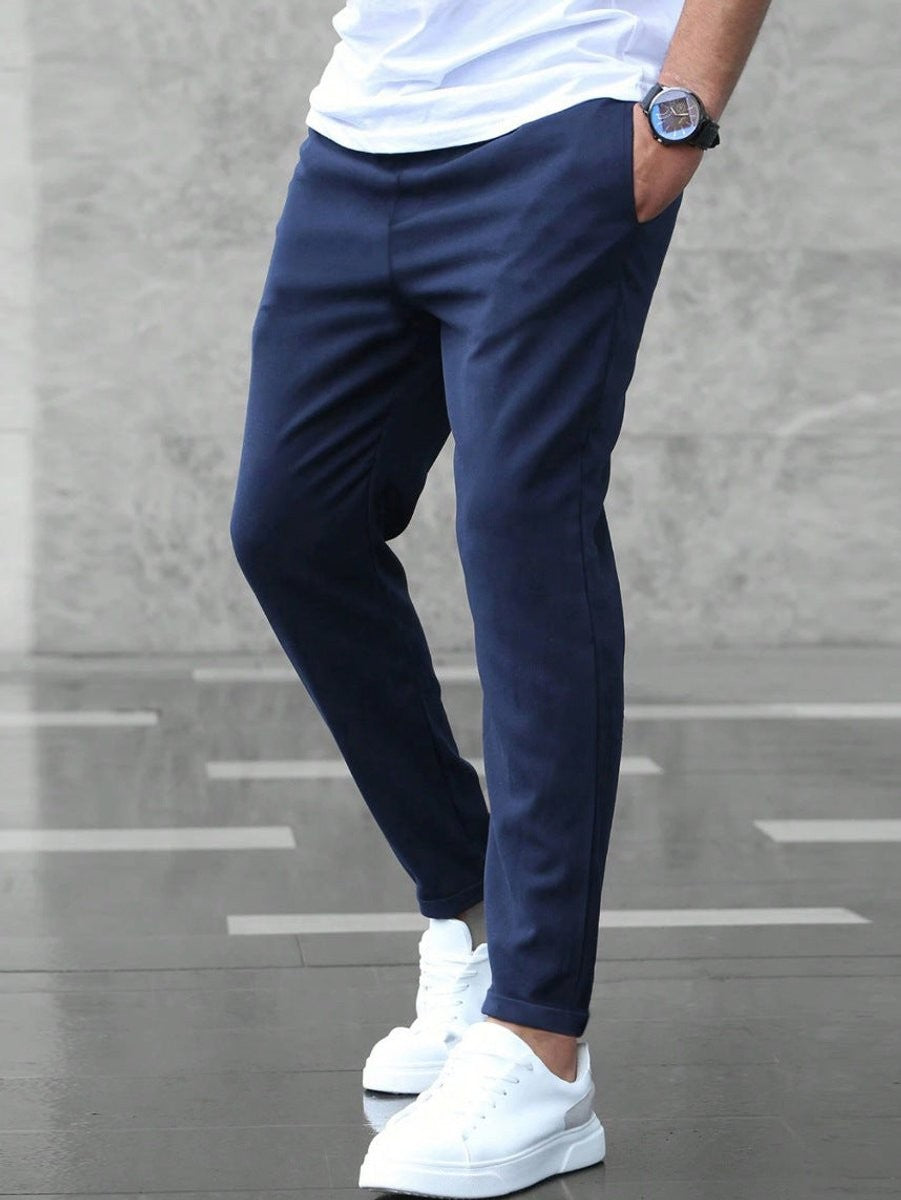 Victor | Pantalon pour Homme Coupe Ajustée Cordon de Serrage Cheville - Bleu Marine