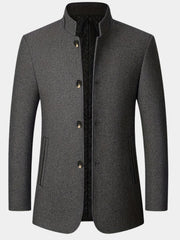 Victor | Pour Homme Veste Col Montant Boutonnage Simple - Noir