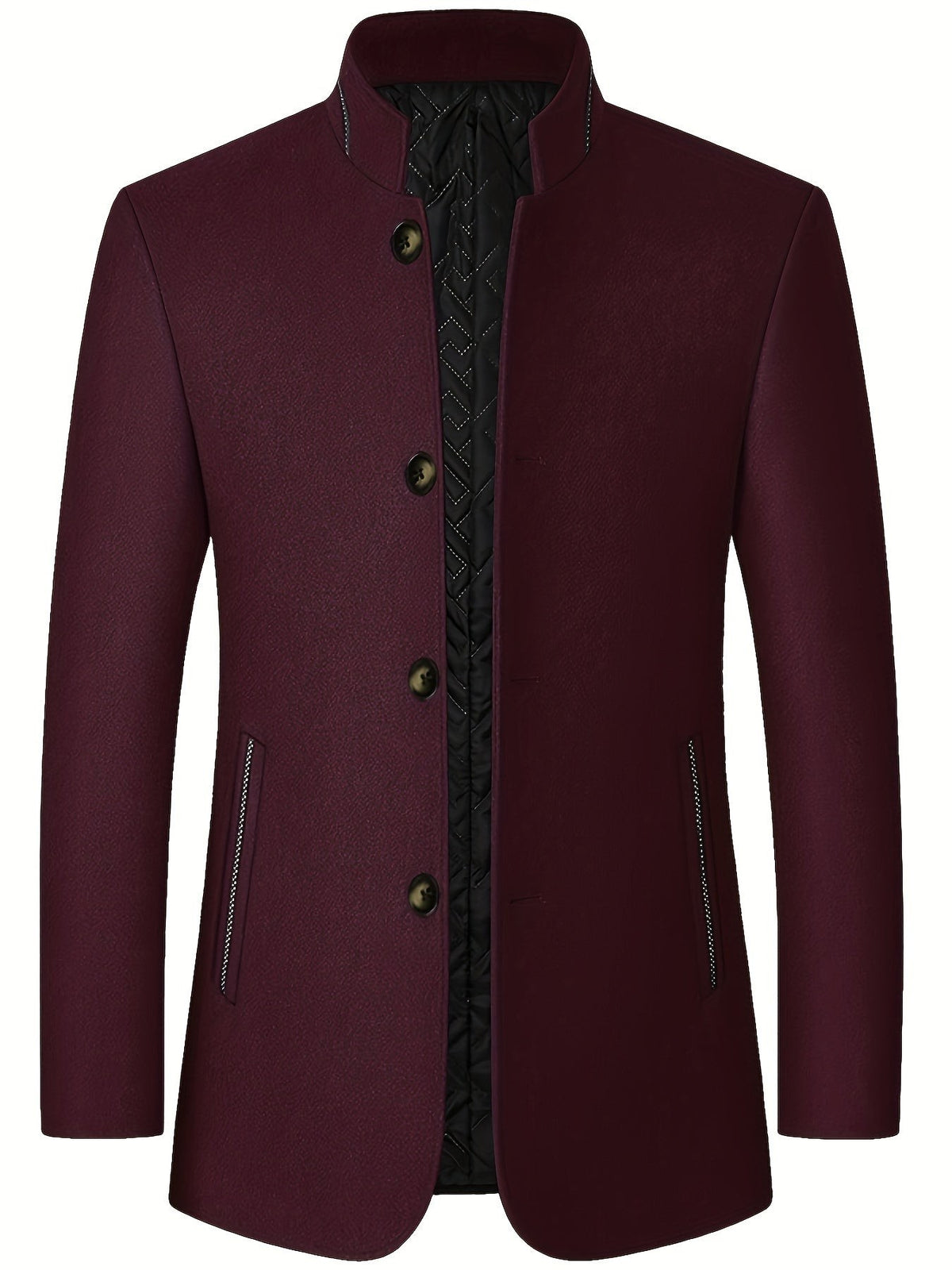 Victor | Pour Homme Veste Col Montant Boutonnage Simple - Noir