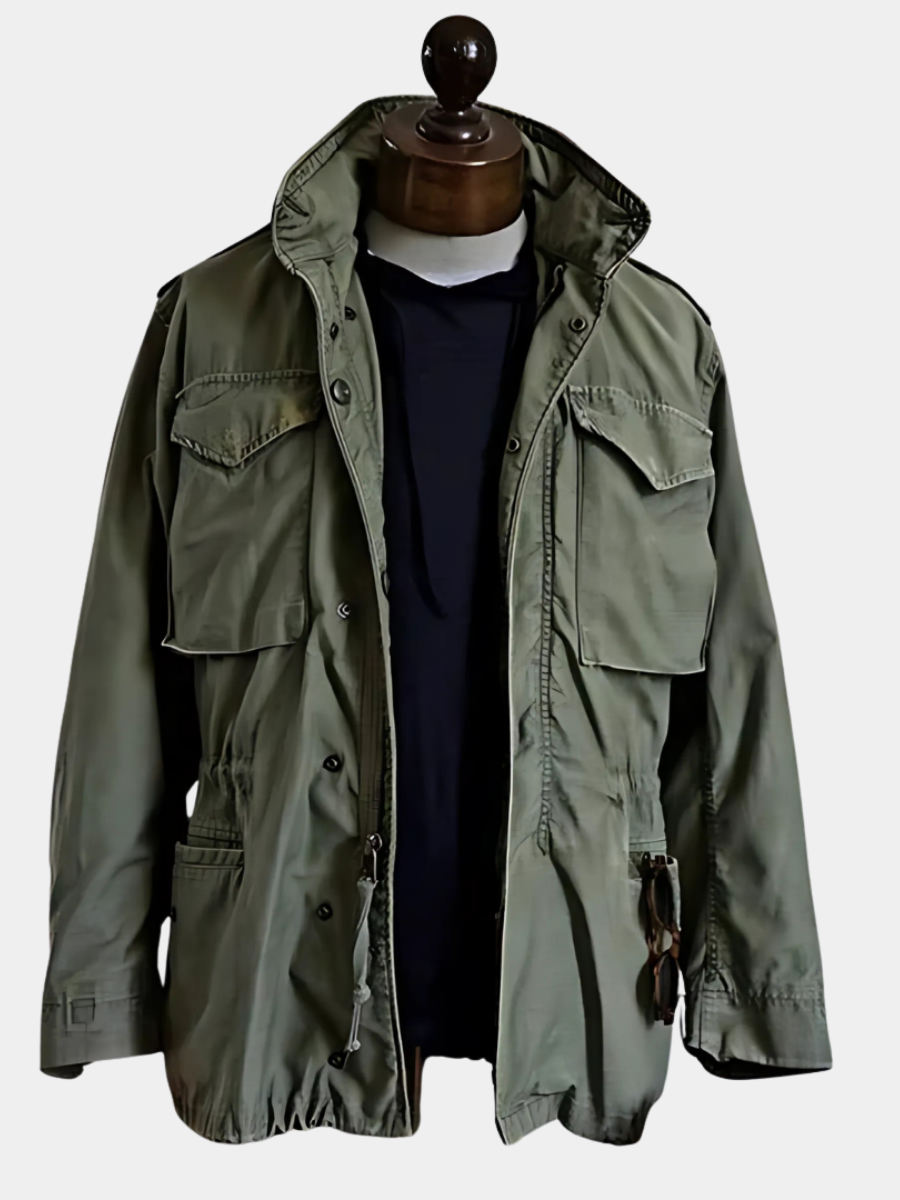 Victor | Veste Militaire Homme Coupe Droite Épaules Structurées Fermeture Éclair - Vert