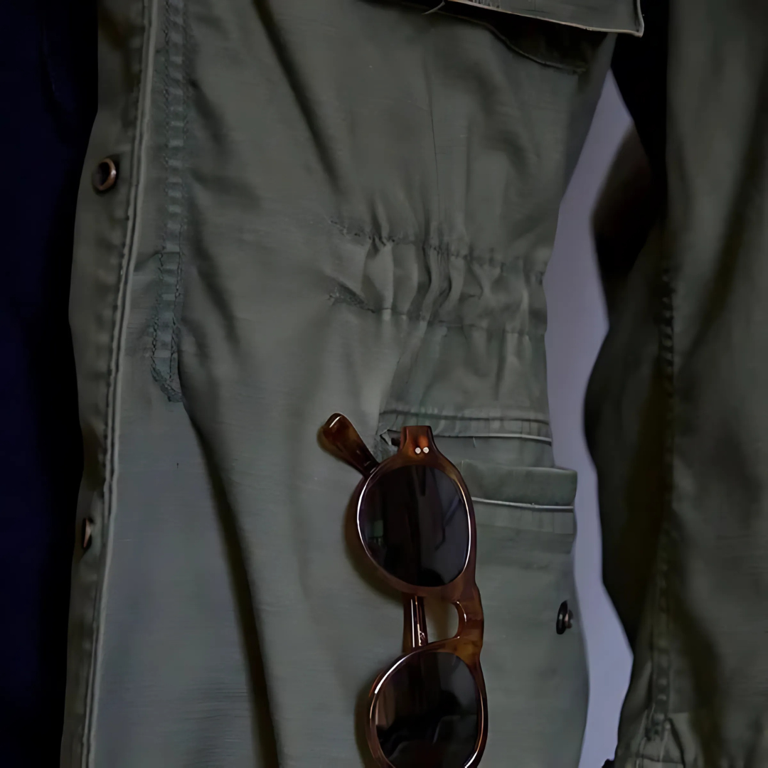 Victor | Veste Militaire Homme Coupe Droite Épaules Structurées Fermeture Éclair - Vert