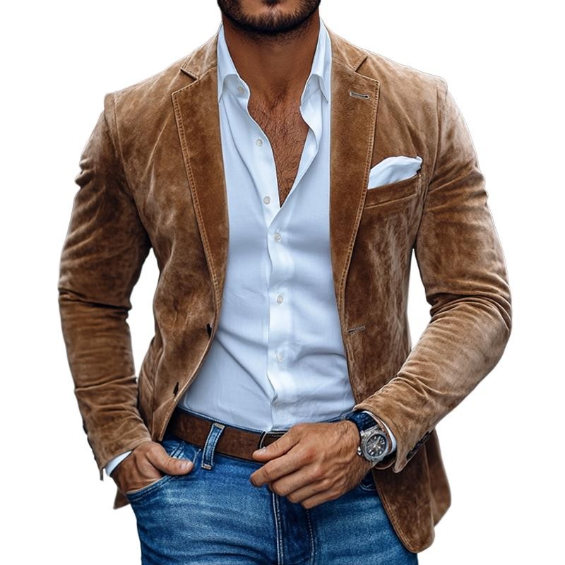 Victor | Veste pour Homme Coupe Ajustée Similicuir Smart-Casual - Unique