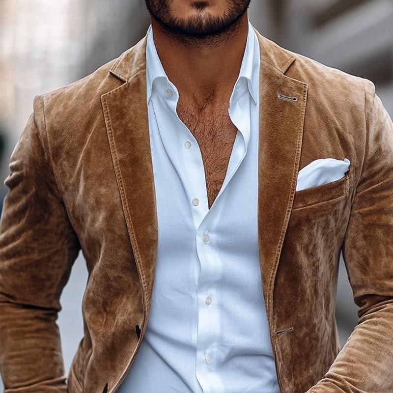 Victor | Veste pour Homme Coupe Ajustée Similicuir Smart-Casual - Unique