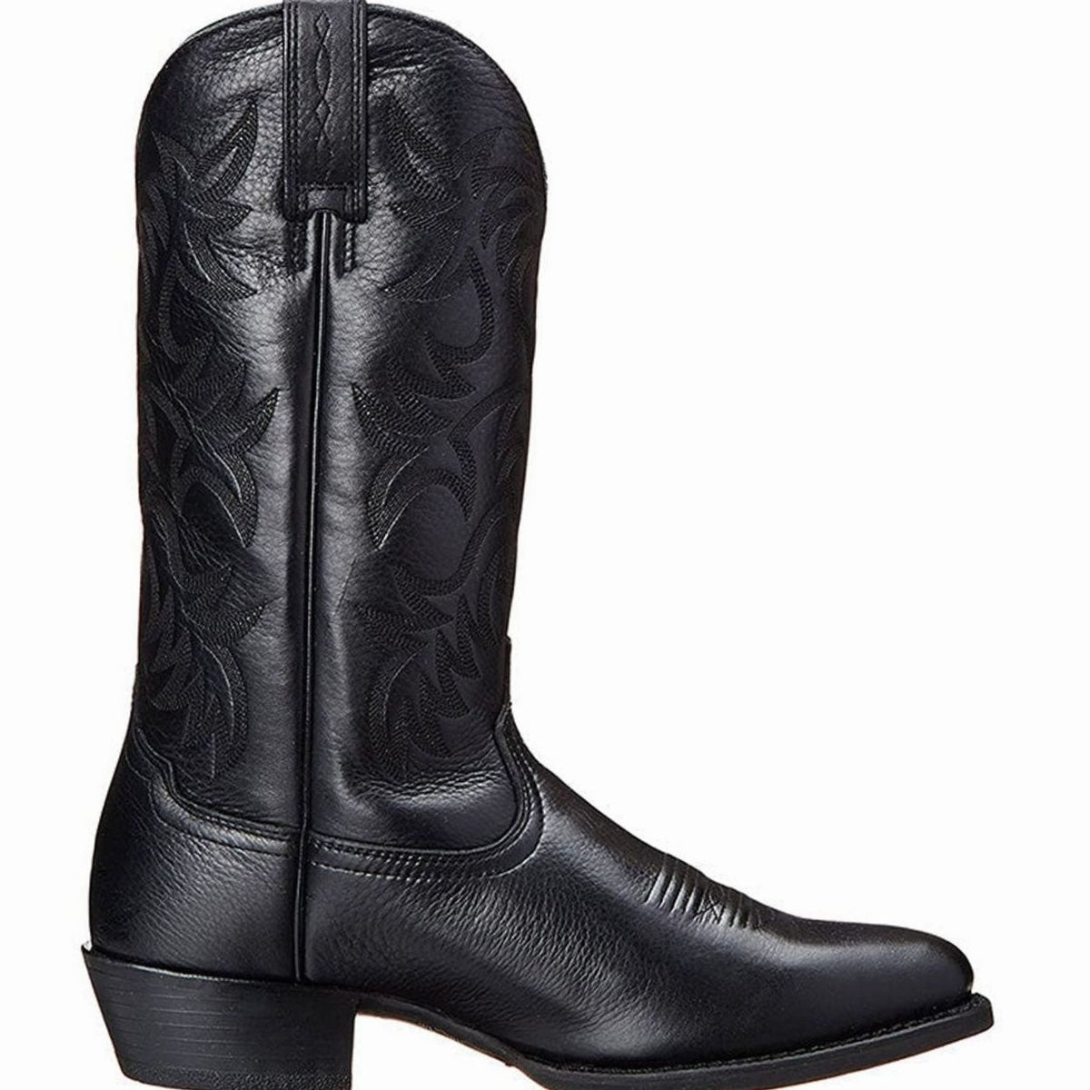 Zoe | Bottes Femme Western Brodées Talon Bloc Tige Midi - Noir