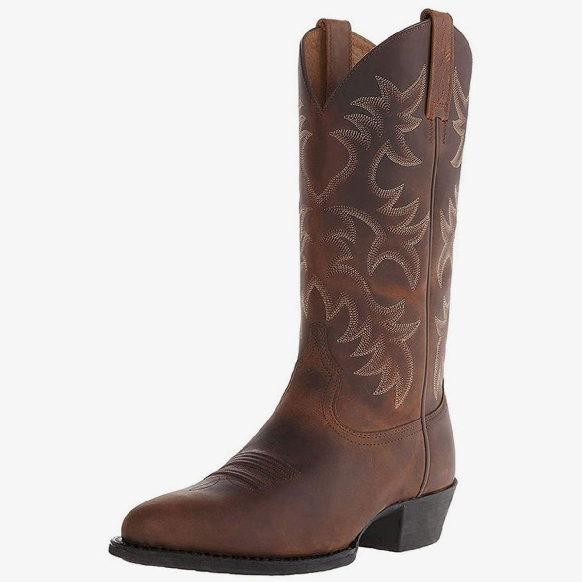 Zoe | Bottes Femme Western Brodées Talon Bloc Tige Midi - Noir