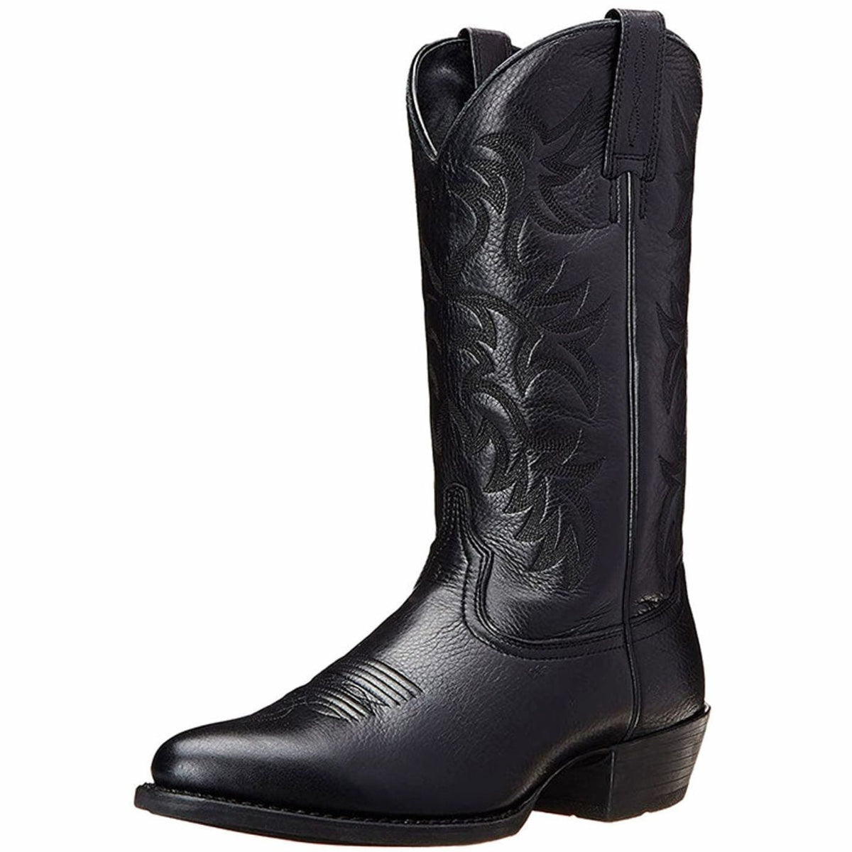 Zoe | Bottes Femme Western Brodées Talon Bloc Tige Midi - Noir