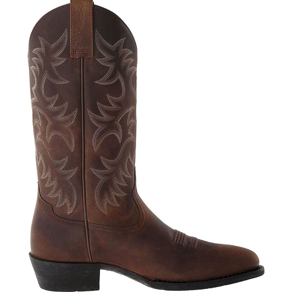 Zoe | Bottes Femme Western Brodées Talon Bloc Tige Midi - Noir