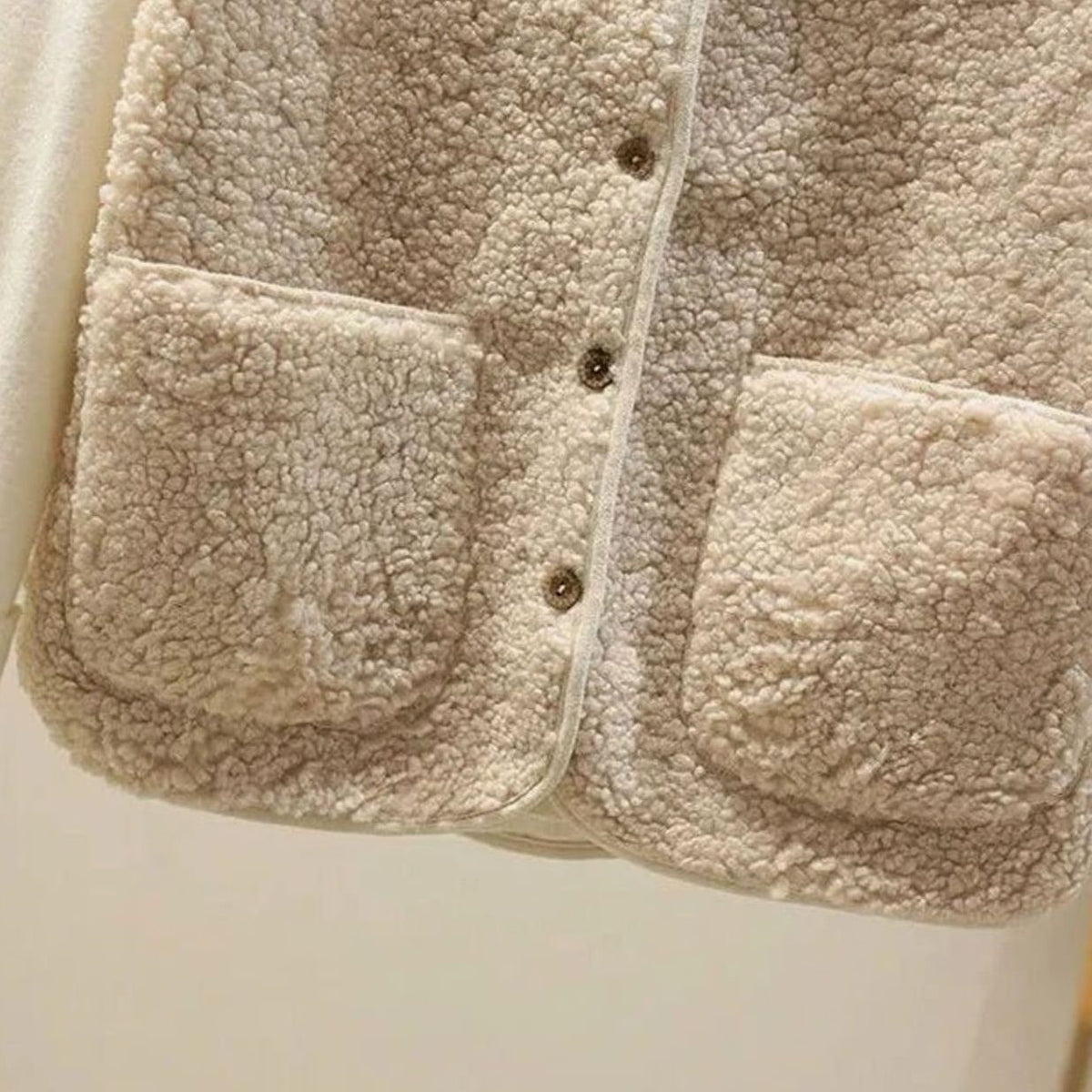 Zoe | Dames Gilet Teddy Encolure V Boutonnage Doublure Lisse - Marron