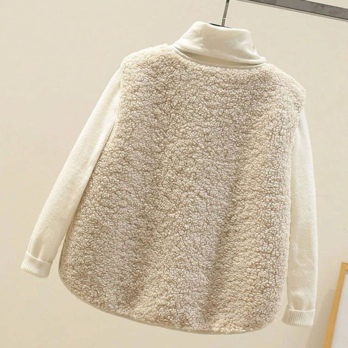 Zoe | Dames Gilet Teddy Encolure V Boutonnage Doublure Lisse - Marron