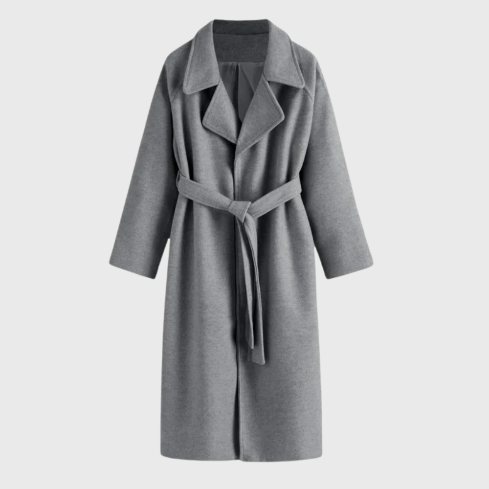 Zoe | Manteau d'Hiver pour Femme Coupe Ajustée Laine Classique - Gris