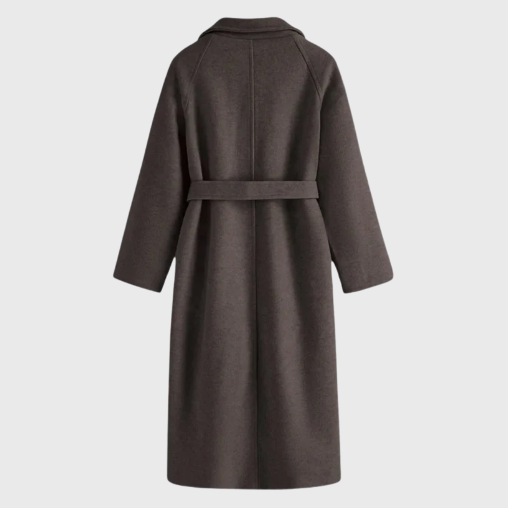 Zoe | Manteau d'Hiver pour Femme Coupe Ajustée Laine Classique - Marron