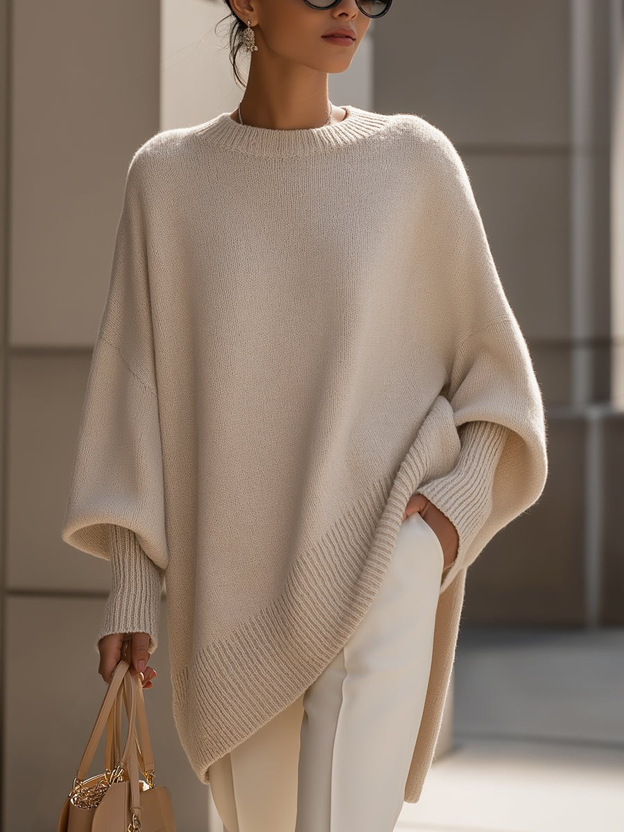Zoe | Pull Femme Oversize Coupe Ample Élégant - Beige