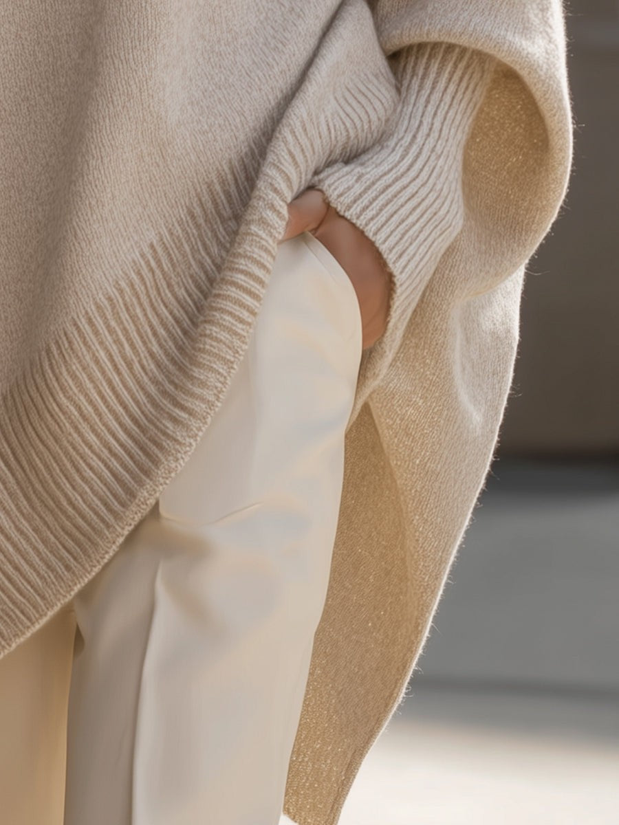 Zoe | Pull Femme Oversize Coupe Ample Élégant - Beige